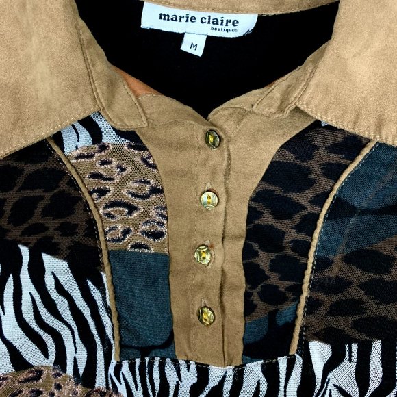 2/$25 - Patchwork Blouse by Marie Claire - Picture 8 of 9